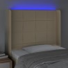 Tête de lit à LED Crème 103x16x118/128 cm Tissu 629665629665
