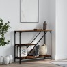 Table console chêne fumé 88,5x30x75 cm bois d'ingénierie 629666629666