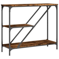 Table console chêne fumé 88,5x30x75 cm bois d'ingénierie 629666629666