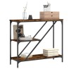 Table console chêne fumé 88,5x30x75 cm bois d'ingénierie 629666629666