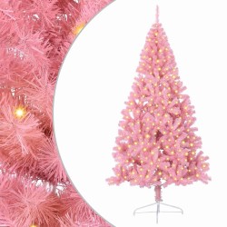 Sapin de Noël artificiel pré-éclairé Rose 240 cm PVC 629675629675
