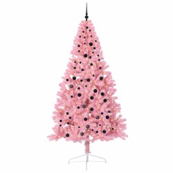 Sapin de Noël artificiel pré-éclairé Rose 240 cm PVC 629676629676