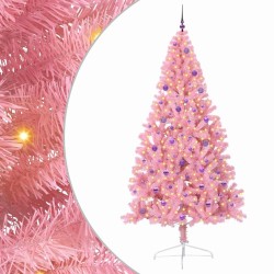 Sapin de Noël artificiel pré-éclairé Rose 240 cm PVC 629677629677
