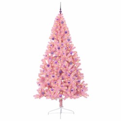Sapin de Noël artificiel pré-éclairé Rose 240 cm PVC 629677629677