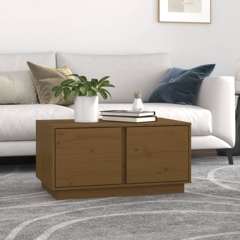 Table basse Marron miel 80x50x40 cm Bois massif de pin 629680629680