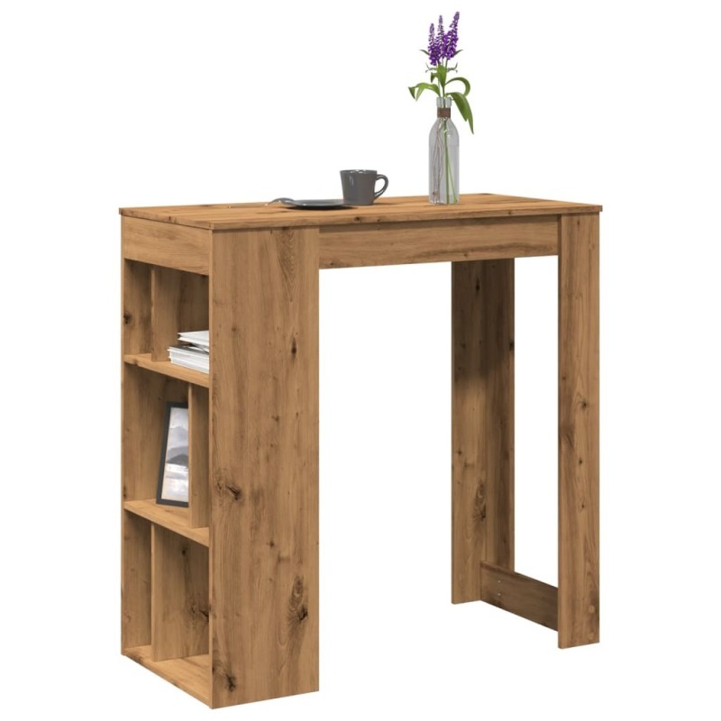 Table de bar avec étagères chêne artisanal bois d'ingénierie 629681629681