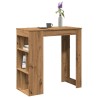 Table de bar avec étagères chêne artisanal bois d'ingénierie 629681629681