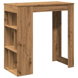 Table de bar avec étagères chêne artisanal bois d'ingénierie 629681629681