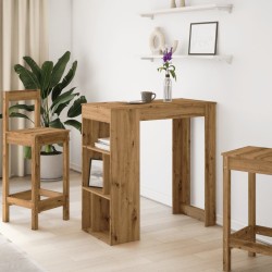 Table de bar avec étagères chêne artisanal bois d'ingénierie 629681629681