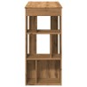 Table de bar avec étagères chêne artisanal bois d'ingénierie 629681629681