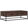 Table basse chêne marron 100x50x35cm bois d'ingénierie et métal 629682629682