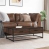 Table basse chêne marron 100x50x35cm bois d'ingénierie et métal 629682629682