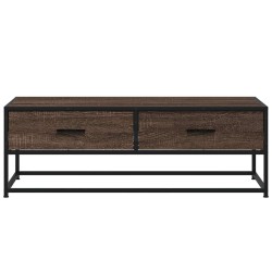 Table basse chêne marron 100x50x35cm bois d'ingénierie et métal 629682629682