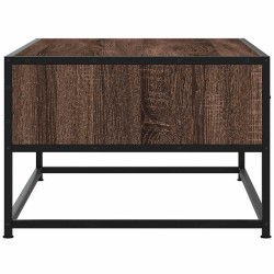 Table basse chêne marron 100x50x35cm bois d'ingénierie et métal 629682629682