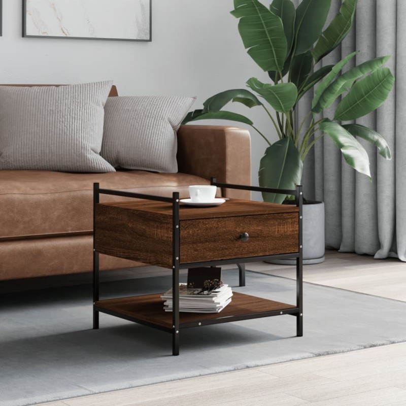 Table basse chêne marron 50x50x50 cm bois d'ingénierie 629683629683