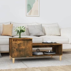 Table basse Chêne fumé 100x50x45 cm Bois d'ingénierie 629690629690