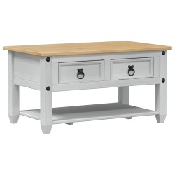Table basse avec tiroir Blanc 85 x 50 x 45 cm Pin massif 629694629694