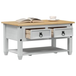 Table basse avec tiroir Blanc 85 x 50 x 45 cm Pin massif 629694629694