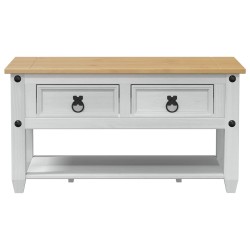 Table basse avec tiroir Blanc 85 x 50 x 45 cm Pin massif 629694629694