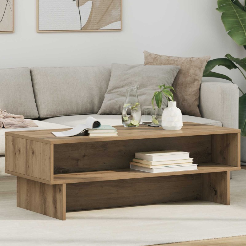 Table basse Chêne artisanal 100 x 46 x 35 cm Bois d'ingénierie 629695629695