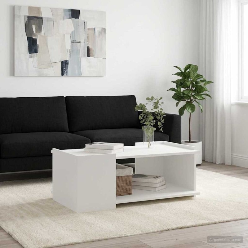 Table basse Blanc 90 x 50 x 33 cm Bois d'ingénierie 629696629696