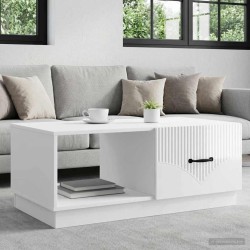Table basse Blanc brillant 90 x 50 x 37 cm Bois d'ingénierie 629698629698