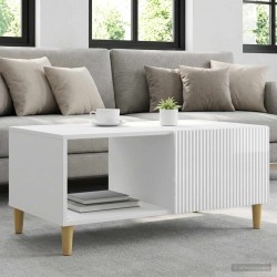 Table basse Blanc brillant 90 x 50 x 40 cm Bois d'ingénierie 629699629699