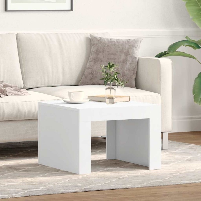 Table basse blanc 50x50x35 cm bois d'ingénierie 629703629703