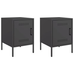 Tables de chevet 2 pcs noir 36x39x50,5 cm acier 629705629705