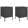 Tables de chevet 2 pcs noir 36x39x50,5 cm acier 629705629705
