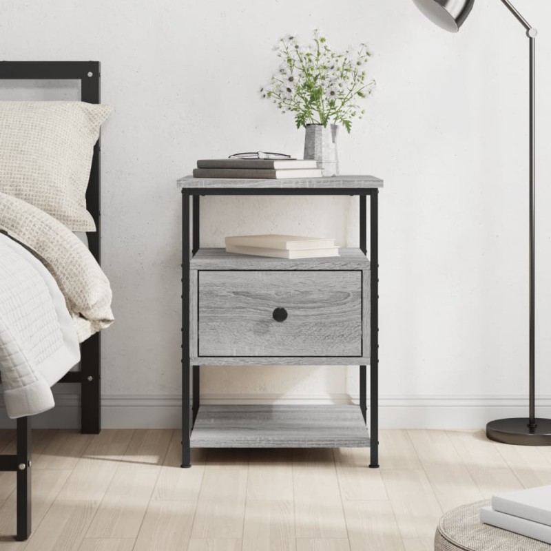 Table de chevet sonoma gris 40x42x56 cm bois d'ingénierie 629707629707