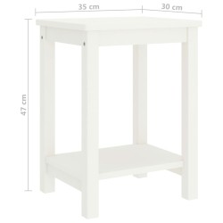 Table de chevet blanc 35x30x47 cm bois de pin massif 629710629710