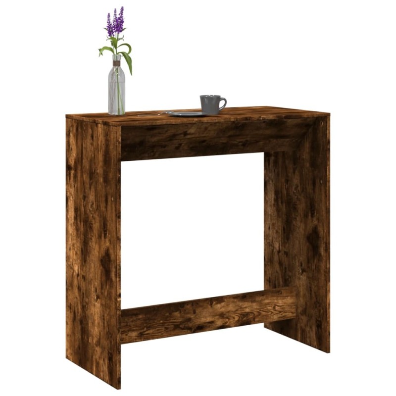 Table de bar chêne fumé 102x50x103,5 cm bois d'ingénierie 629712629712