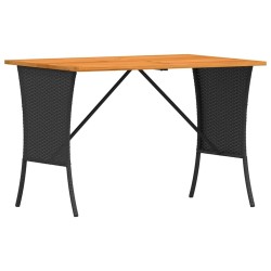 Salon de jardin 4 pcs avec coussins forme L noir résine tressée 629716629716
