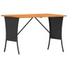 Salon de jardin 4 pcs avec coussins forme L noir résine tressée 629716629716