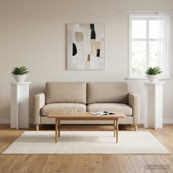 Support de Plante 2 pcs Blanc Ø40 x 80 cm Bois d'ingénierie 629718629718