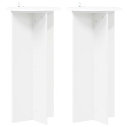 Support de Plante 2 pcs Blanc Ø40 x 80 cm Bois d'ingénierie 629718629718