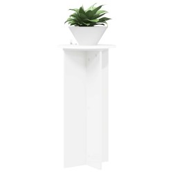 Support de Plante 2 pcs Blanc Ø40 x 80 cm Bois d'ingénierie 629718629718