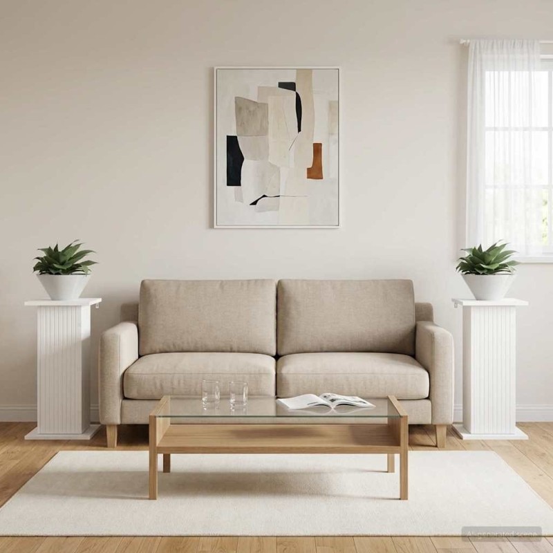 Support de Plante 2 pcs Blanc 30,5 x 30 x 60,5 cm 629719629719