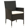 Salon de jardin 7 pcs avec coussins résine tressée noir 629722629722