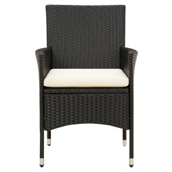 Salon de jardin 7 pcs avec coussins résine tressée noir 629722629722