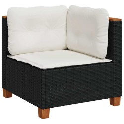 Salon de jardin 8 pcs avec coussins noir résine tressée 629723629723