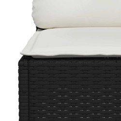 Salon de jardin 8 pcs avec coussins noir résine tressée 629723629723