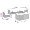 Salon de jardin 8 pcs avec coussins noir résine tressée 629723629723