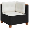 Salon de jardin 8 pcs avec coussins noir résine tressée 629724629724