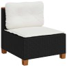 Salon de jardin 8 pcs avec coussins noir résine tressée 629724629724