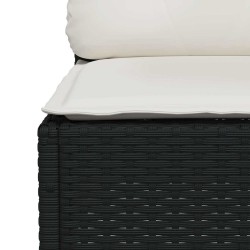 Salon de jardin 8 pcs avec coussins noir résine tressée 629724629724