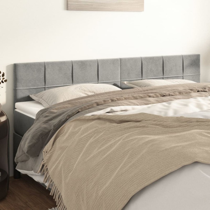 Têtes de lit Gris clair 160x5x78/88 cm Velours 629726629726
