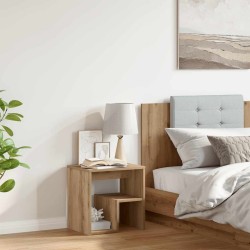 Table de chevet chêne artisanal 40x30x40 cm bois d'ingénierie 629727629727