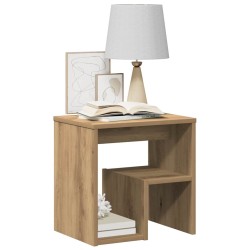 Table de chevet chêne artisanal 40x30x40 cm bois d'ingénierie 629727629727